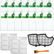 Paquet de 14 Sacs D'Aspirateur pour Kobold VK140 VK150 FP140 FP150, Ensemble D'Accessoires avec Filtres, Billes Parfumées
