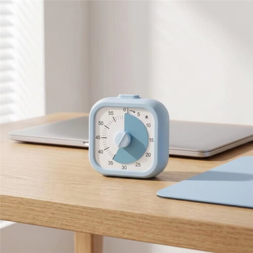 Visueller Timer für Kinder 60 Minuten Countdown Timer, Leiser Studienraum Küchen Rundtimer Blau 1