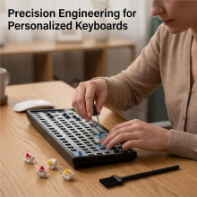 90PCS Keyboard Clickers Set with Tweezers and Brush, Clickers for 3D Printing, Keyboard Switches 30Blue +30Yellow +30Red