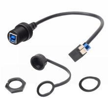 30cm USB 3.0 Type-B Male to Female Cable Panel Mount AUX Printer Cable for External Hard Drives Printers Scanners VOIP