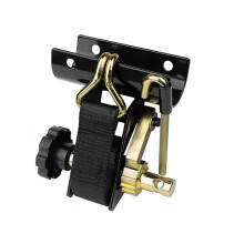 Retractable Ladder Rack Ratchet Straps, 2" Round Tube Mount Tie Downs with Double J-Hooks, Bolt- Cargo Buckle