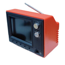 TV per Casa Delle Bambole 1/12 con Porta USB Schermo da 2,4 Pollici 8GB di Memoria Batteria da 600mAh TV LCD In Miniatura per Mobili Della Casa