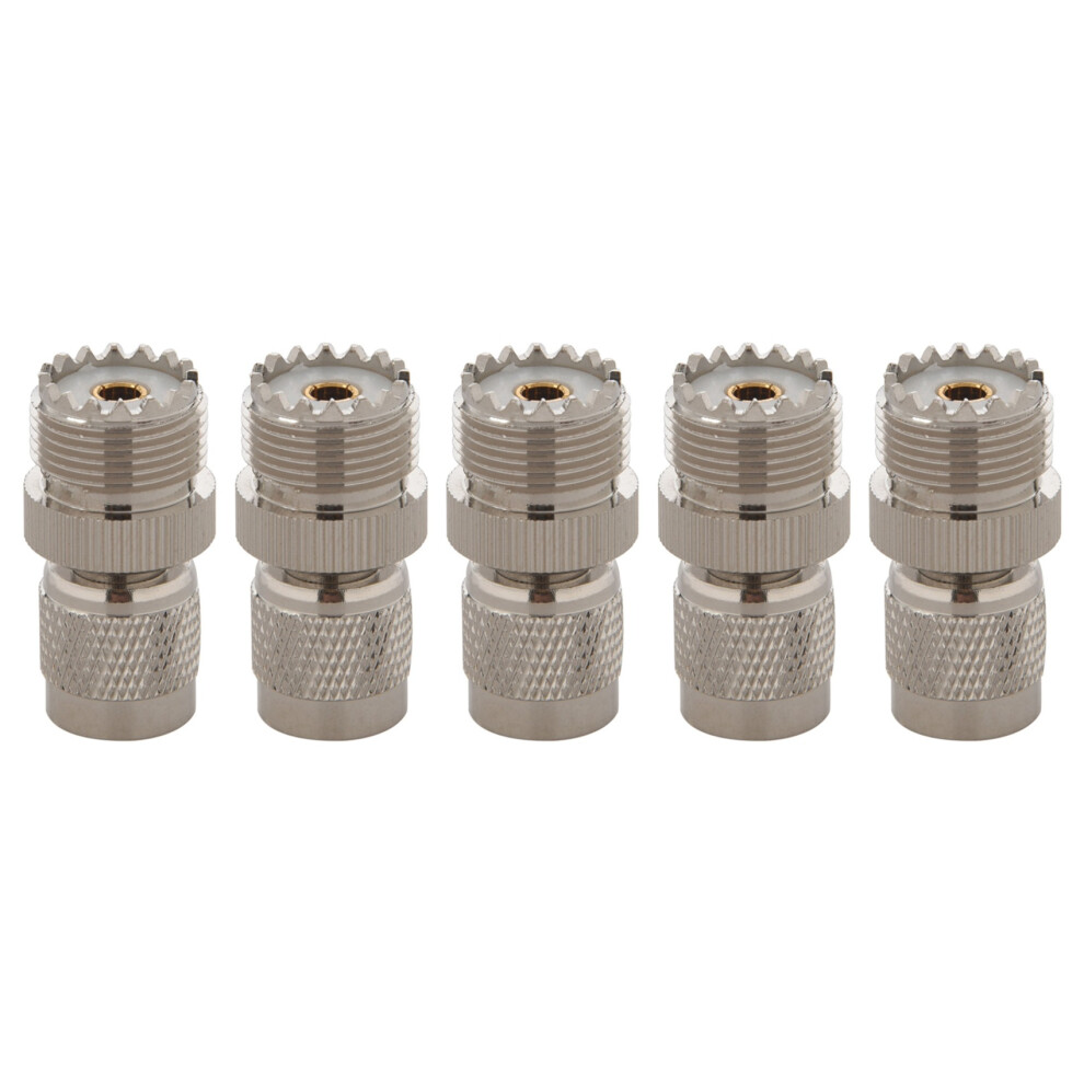 5X Tnc Male To Pl259 Uhf Female Adapter Connector, Silver 6031921265678