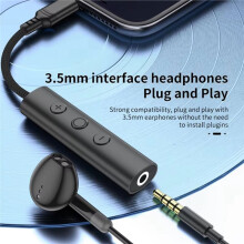 Convertitore Audio Digitale da Type-C A Jack per Cuffie da 3,5 mm, Adattatore Collega e Utilizza con Controllo Vocale In Linea.