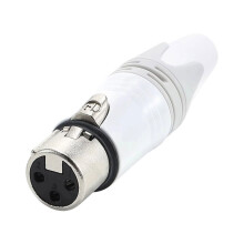 Neutrik White XLR Plug 3 Pins Silver Plated Female Connector DIY Microphone Cable Connector NC3FXX-WT for Audio