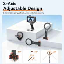 Support Magnétique MG41 2 en 1 pour Téléphone, Compatible avec les Caméras pour Action 6/5 Pro/4 et Son Cadre D'Extension Double pour le