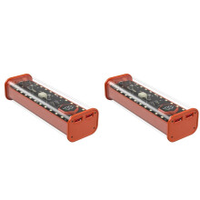 2X 21700 Scatola di Immagazzinaggio Batteria 4 Slot Scatola di Alimentazione DIY per Caricabatterie 21700 Doppia Uscita USB Ingresso TypeC Arancione