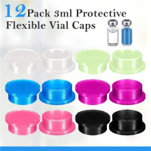 48 Pack Vials Caps 3ml Glass Protective Vial Caps Vial Adapter, Lids Cover Reusable for 3ml Injection Vials Storage Cap