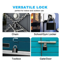 5X 4-Digit Combination Lock Outdoor Padlock Waterproof Combo Lock for Gym Locker, Hasp Storage, Shed, Fence, Gate Black