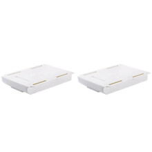 2X Under Desk Storage DrawersSelf-Adhesive Pencil Box Tray HiddenStationery Organizer Stand for Pen Storage Organizer