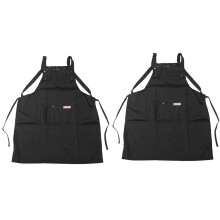 2X B Negro Delantal de Estilista Profesional Peluquería Impermeable Colorear Champú Cortes de Pelo Envoltura de Tela Herramienta de Peluquería