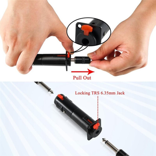 2 Pack D-Type 6.35mm Audio Socket Adapter Converter Balanced Jack Panel Mount Adapter Socket