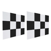 24 Pcs Acoustic Foam Board,Sound Insulation Sound Wedges Sound Insulation Pad,for Studio Ceiling Game Room,2.5X30X30cm