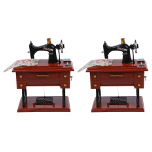 2X Wind  Vintage  Sewing Machine Style Mechanical Music Box