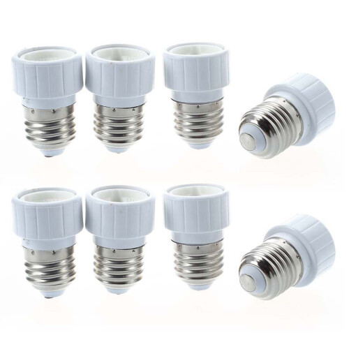 8X E27 to GU10 LED Light Socket Adapter Socket Adapter Lamp Bulb Converter White