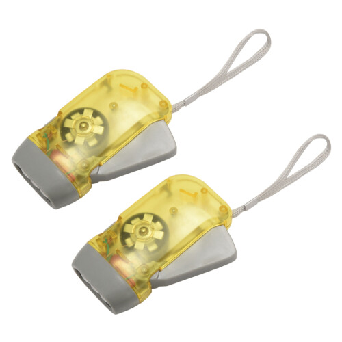 2X 3 LED Dynamo Wind  Flashlight Hand-Pressing Crank NR No Battery Torch
