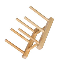 3X Organisateur de Cuisine Support de Couvercle de Casserole Support de Rangement en Bambou Multifonctionnel Assiette à Vaisselle Poêle Planche à