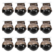 [12 Pack] Swivel Top Plate Hooded  Caster Wheels, Antique Bronze (1.5-Inch No Brake)