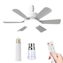 E27 Ceiling Fan with Light and Remote Control, 6 Blades Dimmable LED Ceiling Fan Light, 3 Speeds 3 Colors, Adjustable Quiet Ceiling Fan Lamp