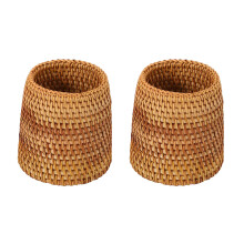 2X Rattan Chopsticks Tube Shovel Spoons Bucket Dinner Knives Forks Tableware Home Storage Baskets Organizer B