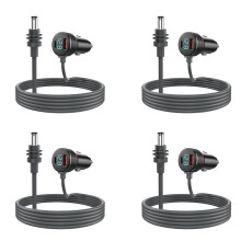 4X 3-in-1 voor Starlink -Voedingskabel 65W Snellader Type-C USB-Aansluiting Sigarettenaansteker met LED-Voltmeterweergave