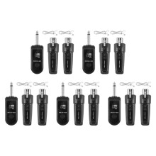 5X UHF XLR Adapter System Wireless Microphone Transmitter Receiver for Dynamic Microphone Guitar Audio Mixer PA System