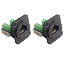 2X RJ45 CAT5E Network Cable Scoket Rj45 Panel Installation Module Network Cable Extender Cat 5 Panel Connector