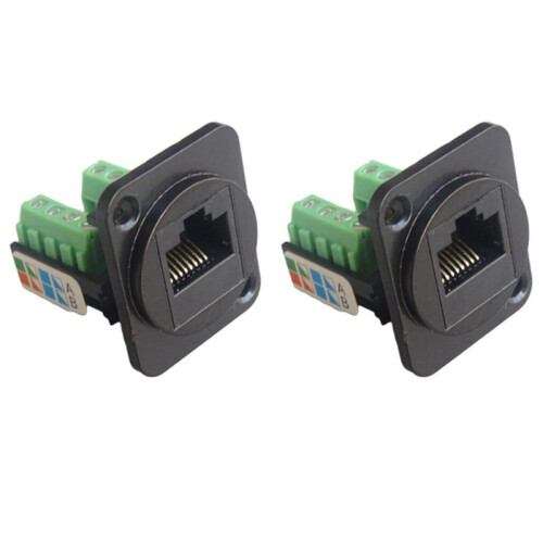 2X RJ45 CAT5E Network Cable Scoket Rj45 Panel Installation Module Network Cable Extender Cat 5 Panel Connector