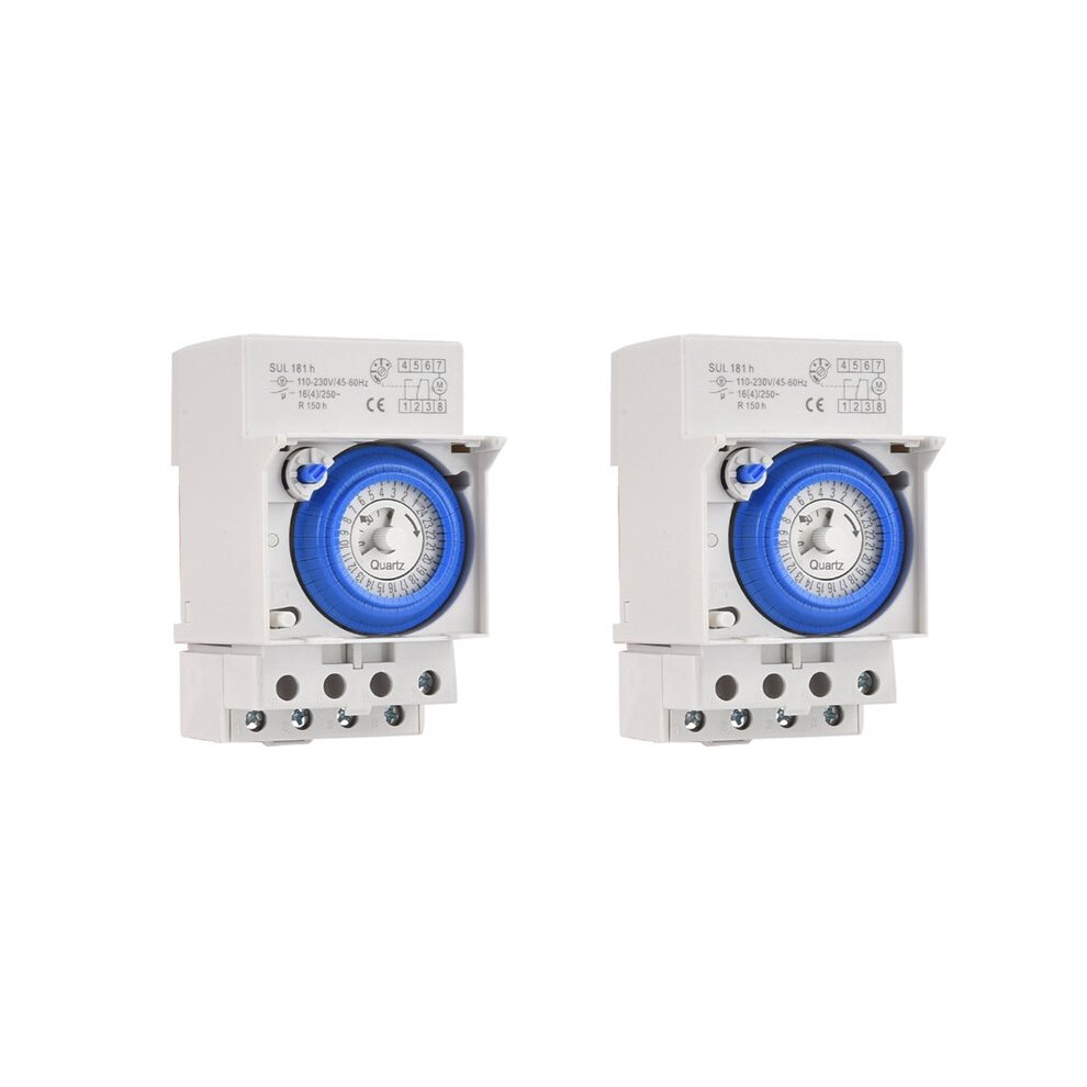 2X Sul181h Din Rail Analog Mechanical Timer 30 Minutes Programmable Ac110v-230V 24 Hours Timer 6033019111119