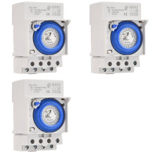 3X SUL181h Din Rail Analog Mechanical Timer 30 Minutes Programmable AC110V-230V 24 Hours Timer