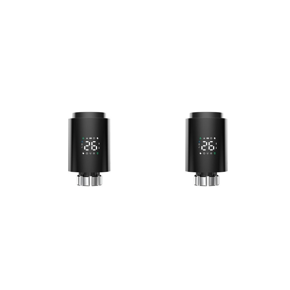 2X Tuya Zigbee Radiator Actuator Trv Programmable Thermostatic Radiator Valve App Remote Black 6032695533383