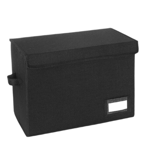 4X Comic Book Storage Boxes, Back to School Fold Comic Short Box Case with Lid, Book Bin Holds 150 Comics Black 2