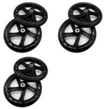 6 Stuks Scooterwiel 200 mm PU-Materiaal Wieldikte 30 mm ABEC-7 Lager Scooteraccessoires, Transparant Zwart