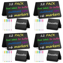 48 Pack 4 Inch X3 Inch Chalkboard Signs for Party-Buffet,Food Labels for Party-Supplies-Wedding Table Signs