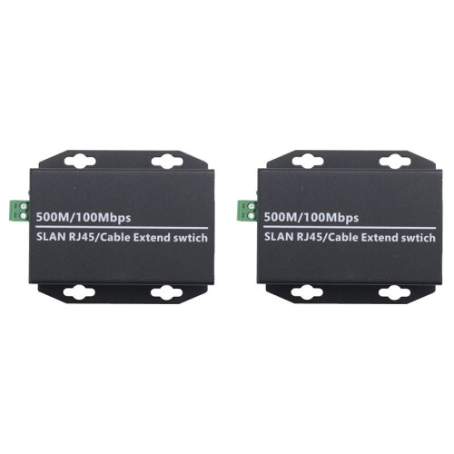 2Pcs Ethernet IP Extender over Coax HD Network Kit EoC Coaxial Cable Transmission Extender for Security CCTV Cameras(A)