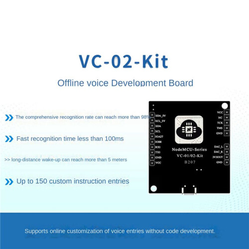 4X VC-02-Kit AI Intelligent Offline Voice Recognition Control Module Development Board 2