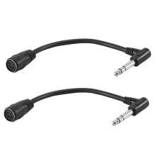 2X MIDI CABLE,5-Pin Din Female to Monoprice 6.35mm (1/4 Inch) Male TRS Stereo Audio Extension Cable