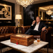 WestWood Large Capacity Cigar Humidor with Acrylic Viewing Top Double Layer CH01