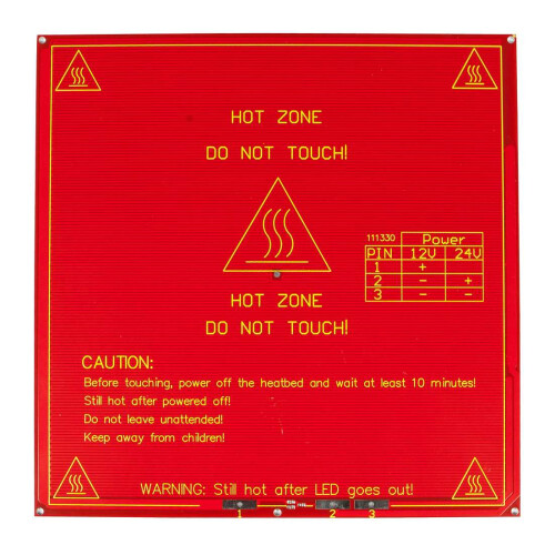 ALLNET 4duino 3D Drucker zbh. Heizbett quadratisch 21,5cm 12V/24V RepRap Mendel