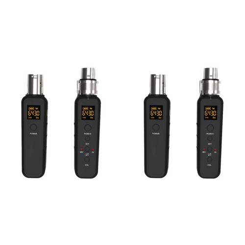2X Uhf Wireless Microphone Converter Xlr Transmitter Receiver for Guitar Transmitter Receiver Adapter 540-590Mhz