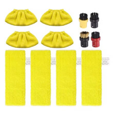 Mikrofaser-Wischmopp-Pad, Rundbürste, Kupferbürsten-Set für Easyfix C1 SC2 SC3 SC4 SC5 SC7 Dampfreiniger-Ersatzteile