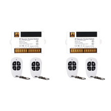 2X Interruptor de Controle Remoto de Relé Sem Fio de 4 Canais 433,92 MHz RF AC90-250V Receptor de Relé 10A com 4 Controles Remotos