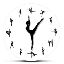 Pole Dancing Clock Hands Wall Art Decor for Dancing Room, Silent Movement Pole Dancing Clock