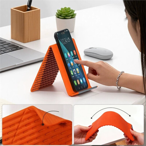 Arbitrarily Foldable Deformation Multi Functional Lazy Stand Universal Desktop Holder for Phone Tablet Laptop Black 2