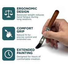 6 Pcs Professional Synthetic Squirrel Paint Brush Set for Watercolor, Acrylic, Gouache Travel Art Paintbrushes