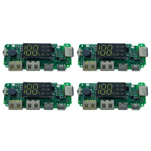 LED Dual USB 5V 2.4A Micro/Type-C USB Mobile Power Bank 18650 Charging Module Lithium Battery Charger Board 4Pcs