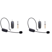 2X Nouveau Microphone Sans Fil UHF Portable 2 En 1 Amplificateur de Volume Microphone Casque Professionnel pour L'Enseignement de La Parole