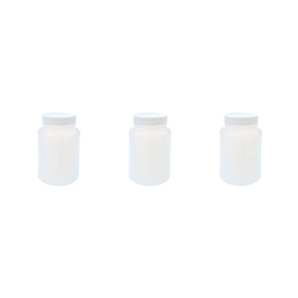 3X Laboratory Chemical Storage Case Plastic Widemouth Bottle 500Ml White 6031253579870