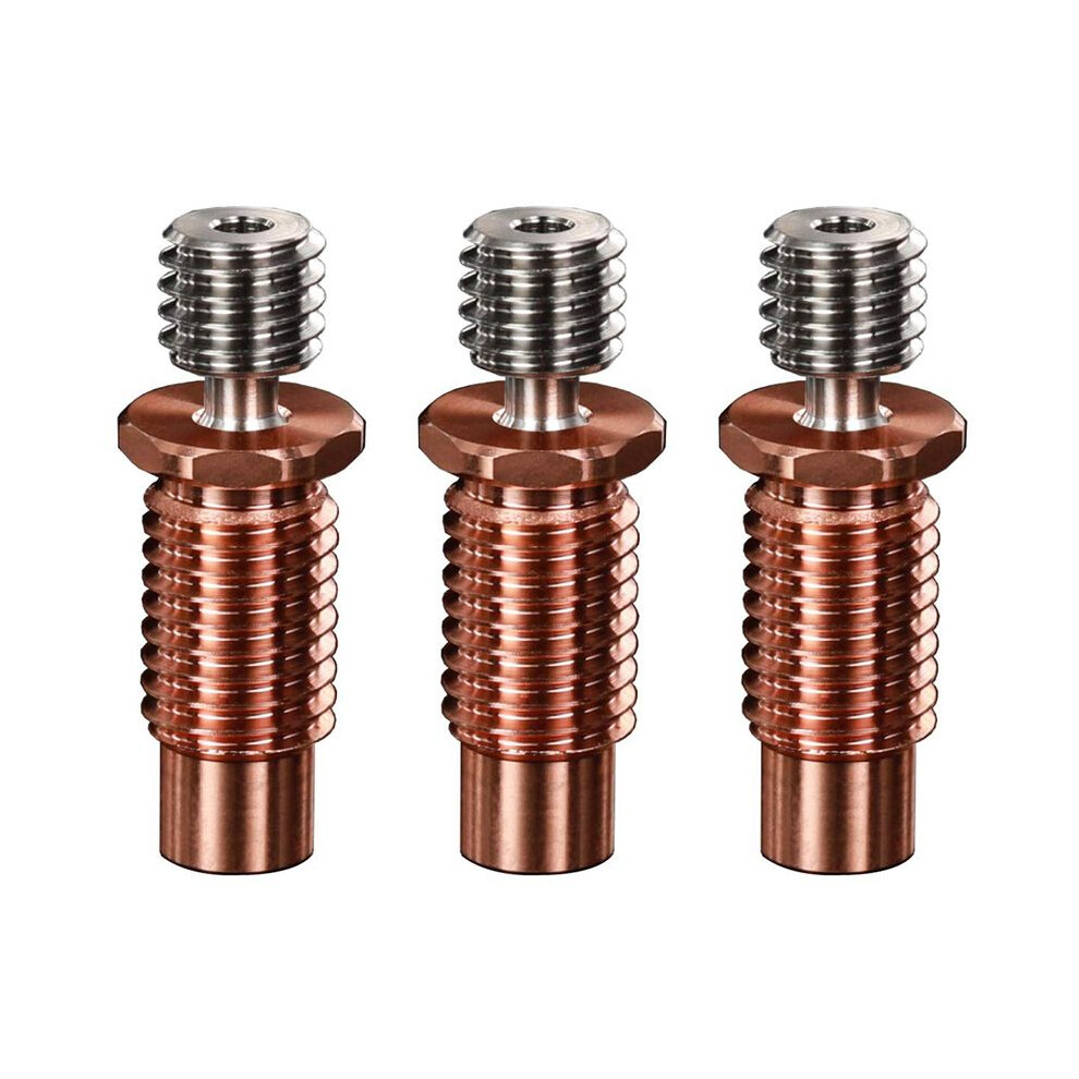 3X All-Metal Bi-Metal V6-Tcrazy Heatbreak Titanium & Copper 3D Printer Nozzle Bimetal Throat For 1.75Mm V6 Hotend Heater 6032858999384