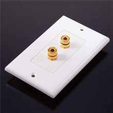 12 Pack Single Gang 1.0 Speaker Wire Wall Plate (Banana Plug Wall Plate) for 1 Speaker, White